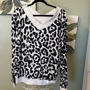 Leopard Print V-Neck Sweater